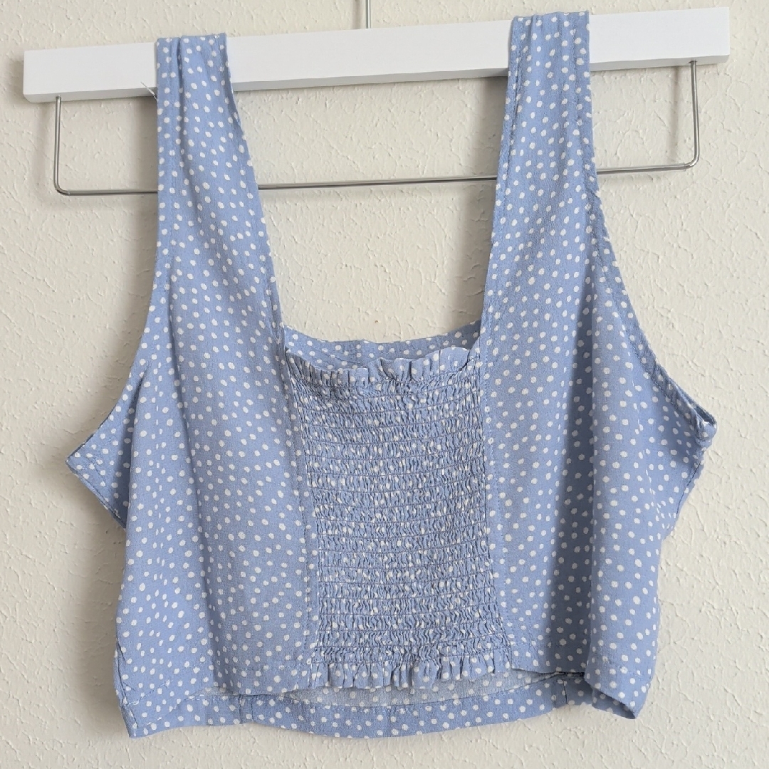Sun Day Club Blue Polka Dot Women's Top Size S